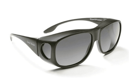 Solar Shield Dioptics Fits Over Unisex Square Fashion Sunglasses Black